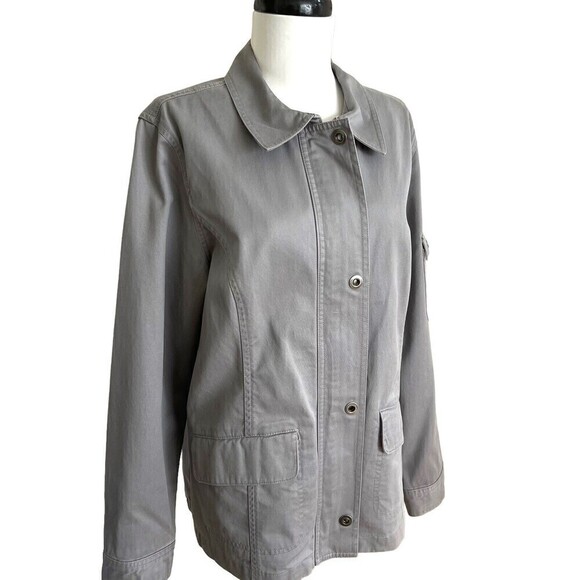 ORVIS Cotton Canvas Barn Jacket womens M Gray Chore Minimalist Capsule - Picture 2 of 9